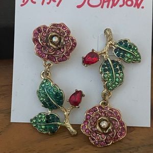 Betsy Johnson Floral Earrings
